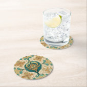Paisley Emerald Coaster Ronde Kartonnen Onderzetter (Insitu)