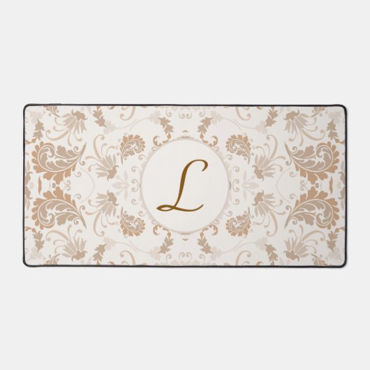 Paisley en Beige esthétique moderne Tan Brown Init (Recto)