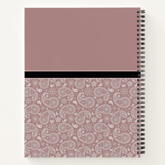 Paisley en or rose et Carnet en spirale noir (Dos)