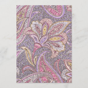 Paisley et fleur - invitation d'anniversaire
