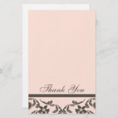 Paisley et Floral Merci Cartes (Devant / Derrière)