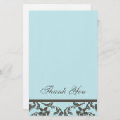 Paisley et Floral Merci Cartes (Devant / Derrière)