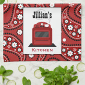 Paisley et serviette de cuisine personnalisée (Plié)