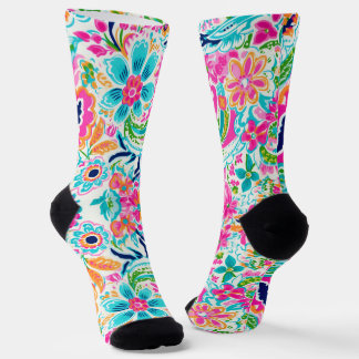 paisley floral design sokken