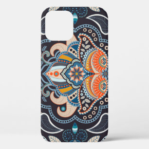 Paisley Floral: Donker Indiaas patroon iPhone 12 Hoesje