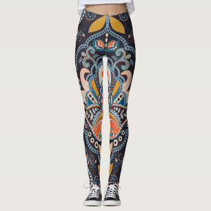 Paisley Floral: Donker Indiaas patroon Leggings