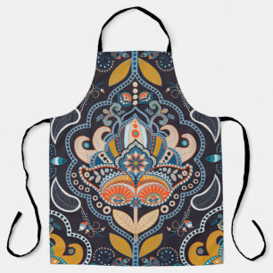 Paisley Floral: Donker Indiaas patroon Schort