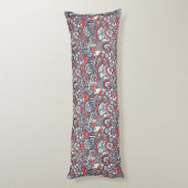 Paisley Floral Doodle Pattern Lichaamskussen (Achterkant (Verticaal))