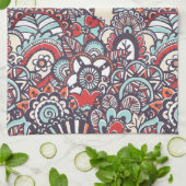 Paisley Floral Doodle Pattern Theedoek (Gevouwen)