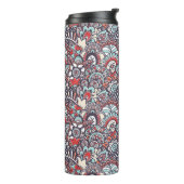 Paisley Floral Doodle Pattern Thermosbeker (Gedraaid links)