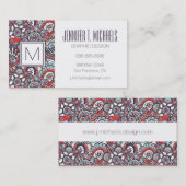 Paisley Floral Doodle Pattern Visitekaartje (Voorkant / Achterkant)