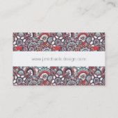 Paisley Floral Doodle Pattern Visitekaartje (Achterkant)