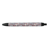 Paisley Floral Doodle Pattern Zwarte Inkt Pen (Voorkant)