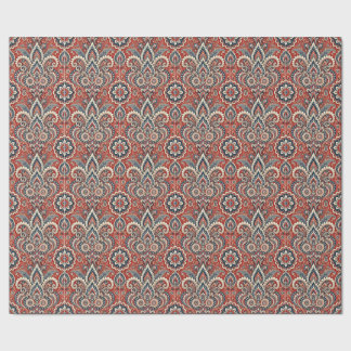Paisley Floral Fusion in rood, wit en blauw Cadeaupapier