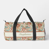 Paisley Floral Gym Bag - Custom Name Duffle Plunjezak (Voorkant)