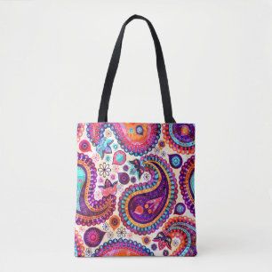 Paisley Floral Indisch naadloos Ornament Draagtas