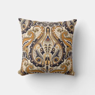Paisley Floral: kleurrijk naadloos design Kussen
