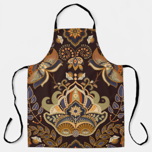Paisley floral naadloos. Donkere achtergrond met Schort