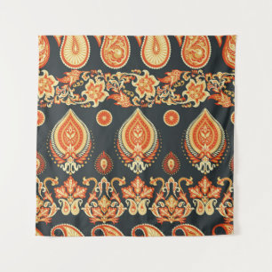 Paisley Floral: Oosters Etnaadloos Wandkleed