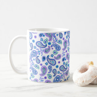 Paisley Floral Pattern - Wit Koffiemok