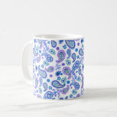 Paisley Floral Pattern - Wit Koffiemok (Voorkant links)