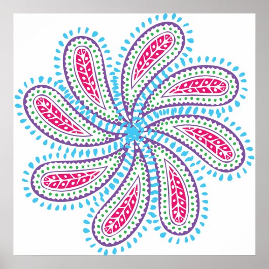 Paisley Flower Poster (Voorkant)