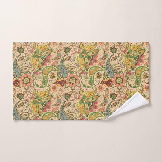 Paisley Flower Towel Set Bad Handdoek (Handdoek)