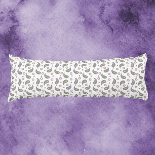 Paisley Flowers Stippen Pattern Green Pink Paarse Lichaamskussen
