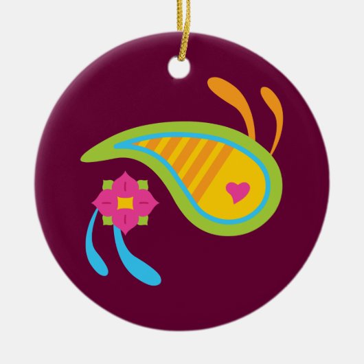Paisley Fun Keramisch Ornament (Voorkant)