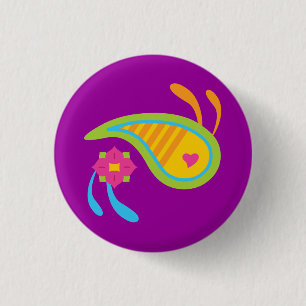 Paisley Fun Ronde Button 3,2 Cm
