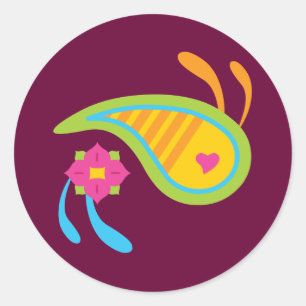 Paisley Fun Ronde Sticker