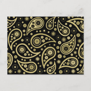 Paisley Funky Print in zwart-wit Briefkaart