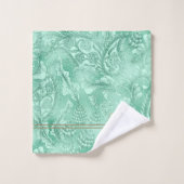 Paisley Garden FloraMonogram Mint Green/Gold ID750 (Gant de toilette)