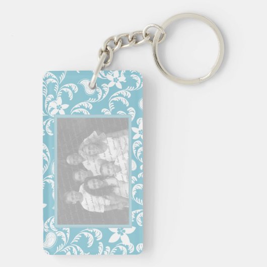 Paisley Garden Lichtblauw Foto Lijst Sleutelhanger (achterkant)