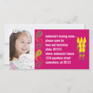 Paisley Geboorte Foto Uitnodiging