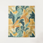 Paisley-geïnspireerd bladpatroon (1) Wandkleed (Voorkant)