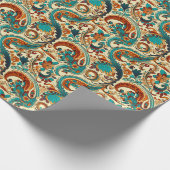 Paisley Golden Flower Abstract Pattern 5 Cadeaupapier (Hoek)