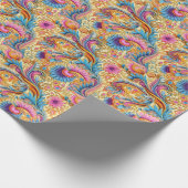 Paisley Golden Flower Abstract Pattern 6 Cadeaupapier (Hoek)