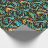 Paisley Golden Flower Abstract Pattern 9 Cadeaupapier (Hoek)