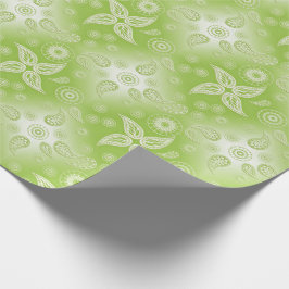Paisley Green Limoen patroon. Cadeaupapier