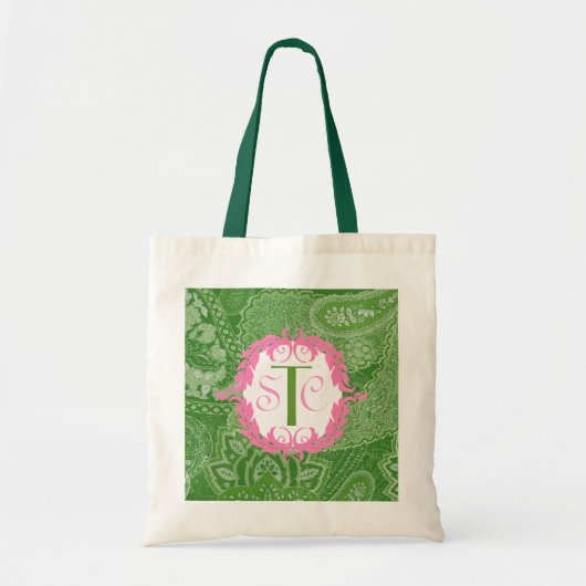 Paisley Grocery Tas, monogram Tote Bag (Voorkant)