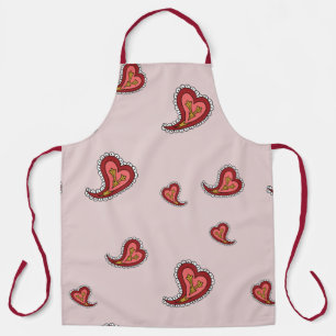 Paisley Heart All-Over Print Schort
