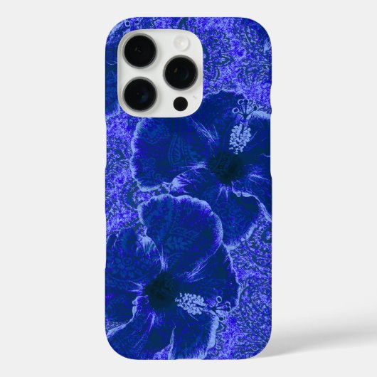 Paisley Hibiscus  Psychedelic Floral Blue Case-Mate iPhone Case (Achterkant)