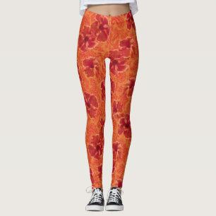 Paisley Hibiscus Psychedelic Floral Leggings