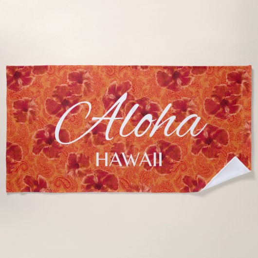 Paisley Hibiscus Psychedelic Floral Strandlaken (Voorkant)