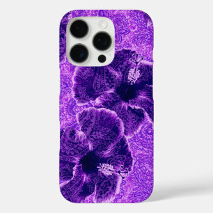 Paisley Hibiscus  Psychedelic Floral Violet iPhone 16 Pro Hoesje