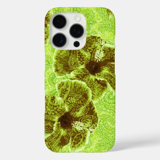 Paisley Hibiscus Psychedelisch Bloemen Limoen Case-Mate iPhone Case (Achterkant)