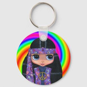 Paisley Hippie Doll Swirl Sleutelhanger