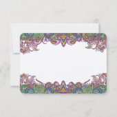 Paisley Honeysuckle Damask Wedding RSVP (Achterkant)