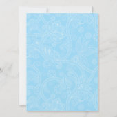 Paisley Impression in Blue Wedding Invitation Kaart (Achterkant)